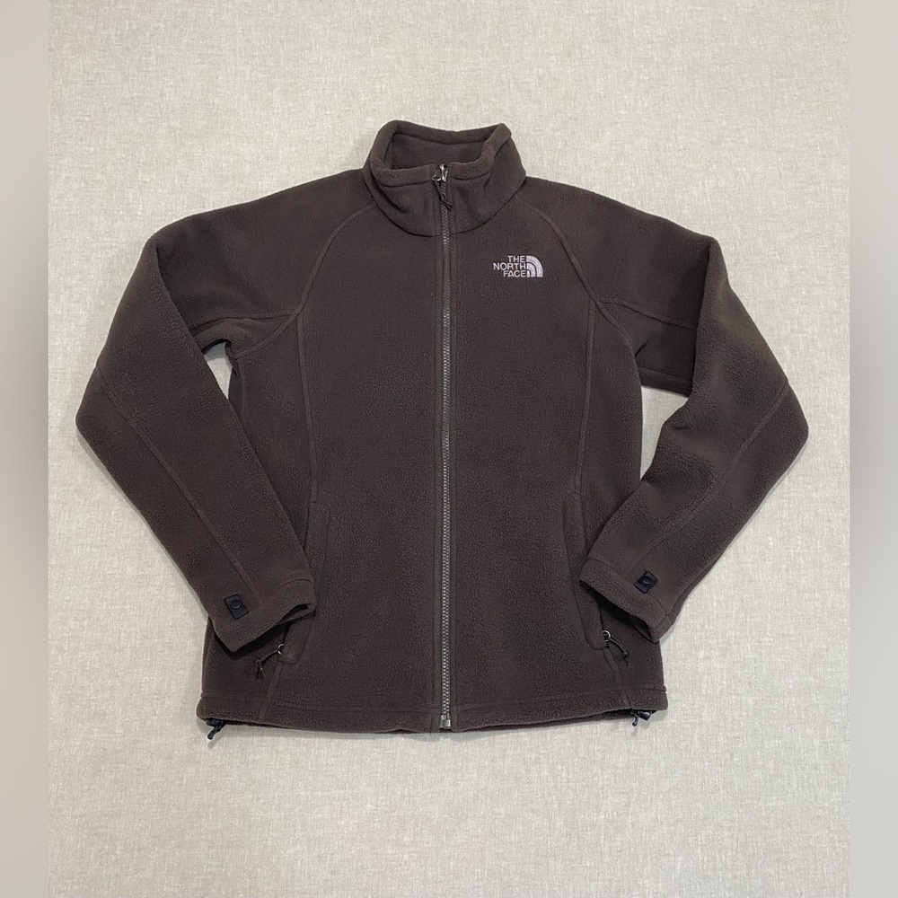 The North Face Brown Zip-Up Fleece Jacket Sz S Long Sleeve Sweatshirt Hiking